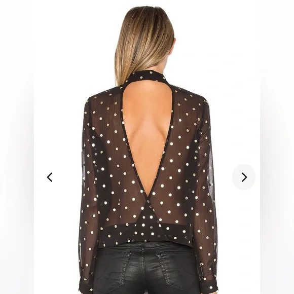 Lovers + Friends Whisper Top in Gold Dot - Picture 3 of 9